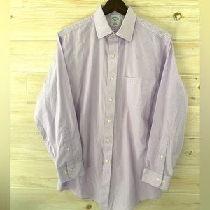 Brooks Brothers Wrinkle-Free Dress Shirt Purple White (15.5 x 32/33 Medium)